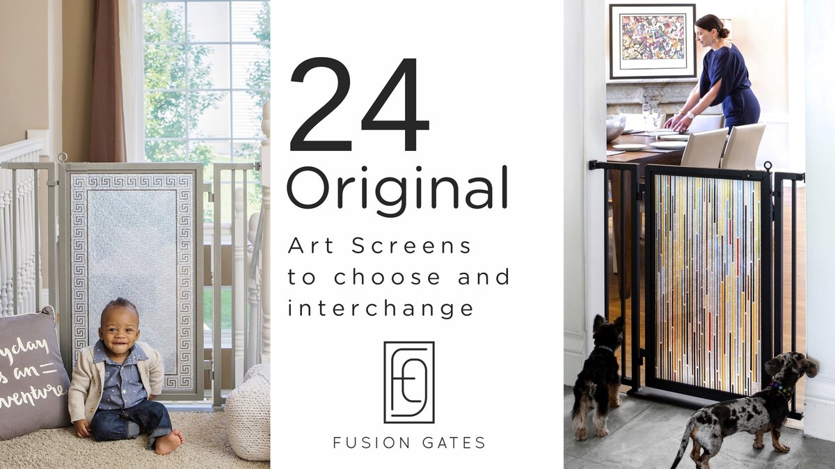 The only baby & dog gate with interchangeable art screens